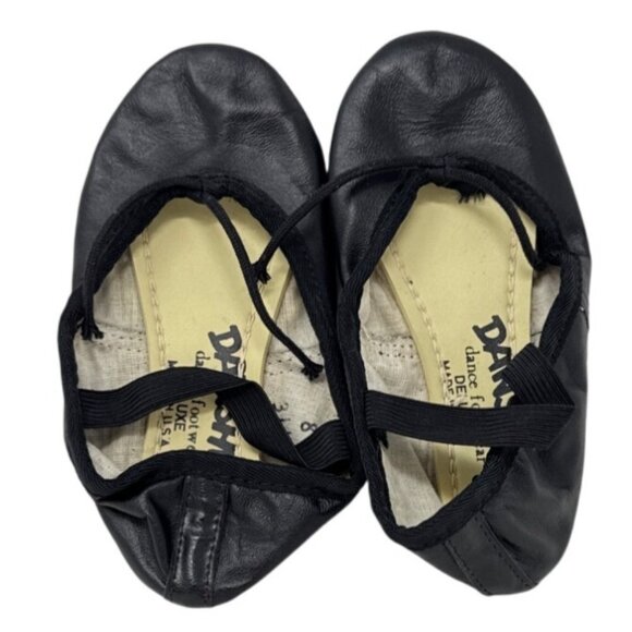 Danshuz Child Split Sole Leather Ballet Shoes Black Size 7M - Picture 1 of 6
